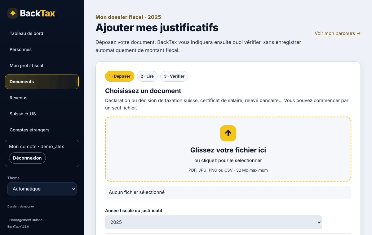 Exemple fictif — 1. Dépôt